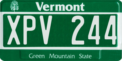 VT license plate XPV244