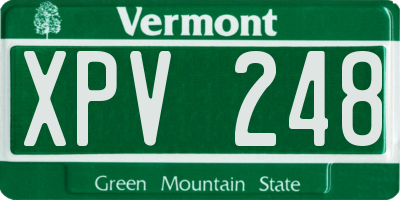 VT license plate XPV248