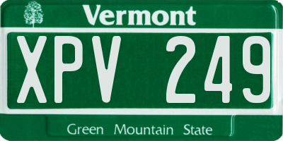 VT license plate XPV249