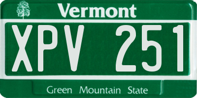 VT license plate XPV251