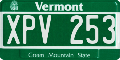 VT license plate XPV253