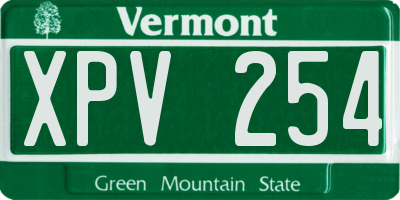 VT license plate XPV254