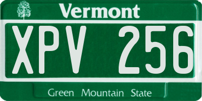 VT license plate XPV256