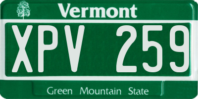VT license plate XPV259