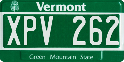 VT license plate XPV262