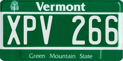 VT license plate XPV266