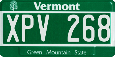 VT license plate XPV268