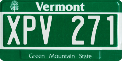 VT license plate XPV271