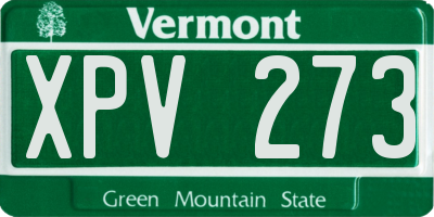 VT license plate XPV273