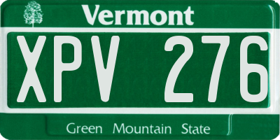 VT license plate XPV276