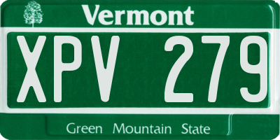 VT license plate XPV279