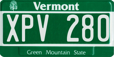 VT license plate XPV280