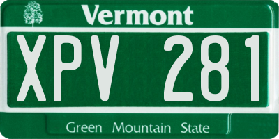 VT license plate XPV281