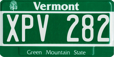VT license plate XPV282