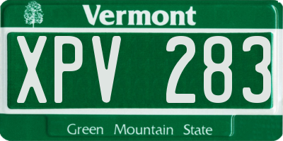 VT license plate XPV283