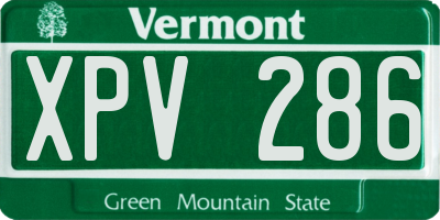 VT license plate XPV286