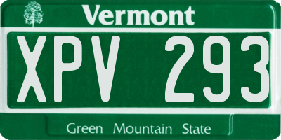 VT license plate XPV293