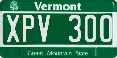 VT license plate XPV300