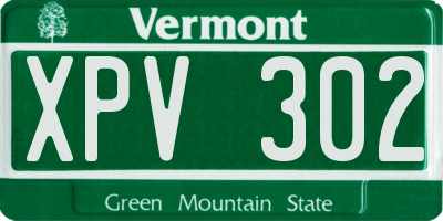 VT license plate XPV302