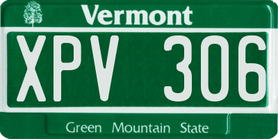 VT license plate XPV306