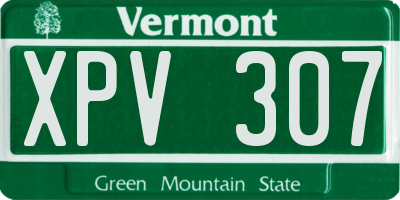 VT license plate XPV307