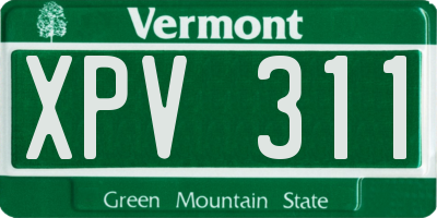VT license plate XPV311