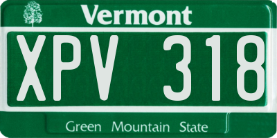 VT license plate XPV318