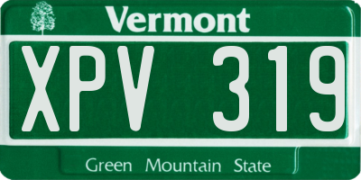 VT license plate XPV319