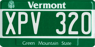 VT license plate XPV320