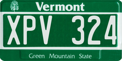 VT license plate XPV324