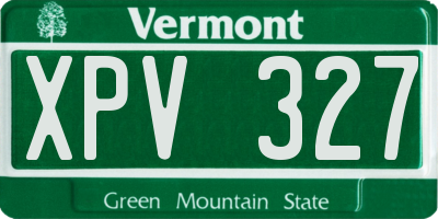 VT license plate XPV327