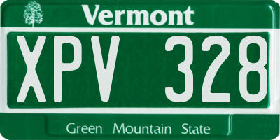 VT license plate XPV328