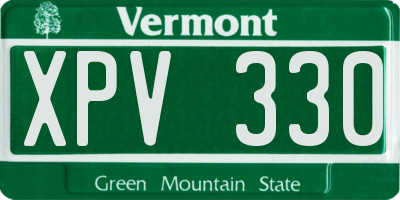 VT license plate XPV330