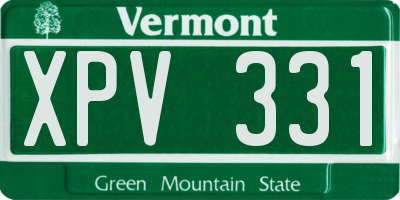 VT license plate XPV331