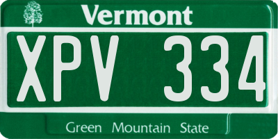 VT license plate XPV334