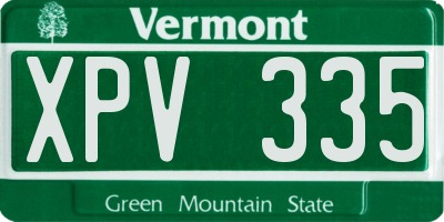 VT license plate XPV335