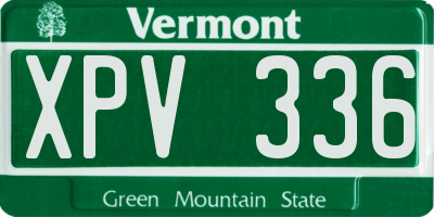 VT license plate XPV336