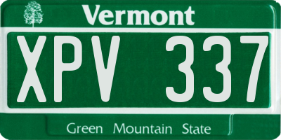 VT license plate XPV337