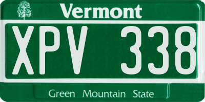 VT license plate XPV338