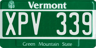 VT license plate XPV339