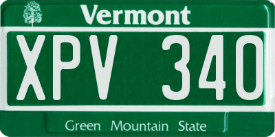 VT license plate XPV340