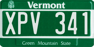 VT license plate XPV341