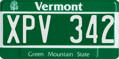 VT license plate XPV342