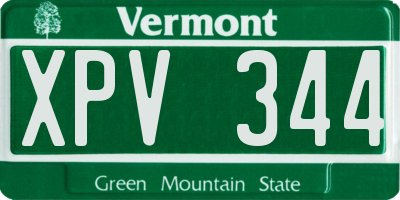 VT license plate XPV344