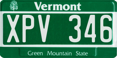VT license plate XPV346
