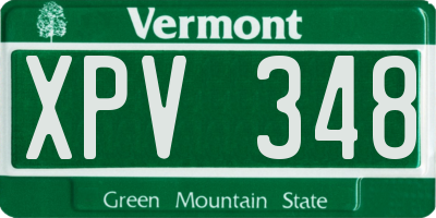 VT license plate XPV348