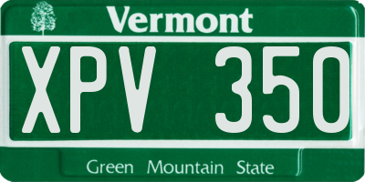 VT license plate XPV350