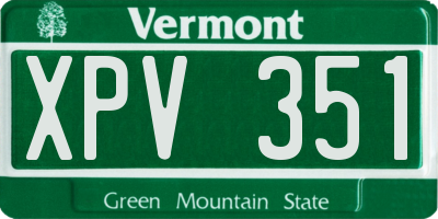 VT license plate XPV351