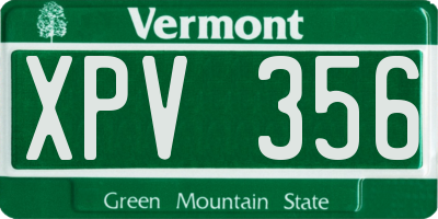 VT license plate XPV356
