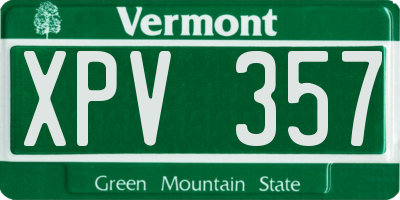 VT license plate XPV357